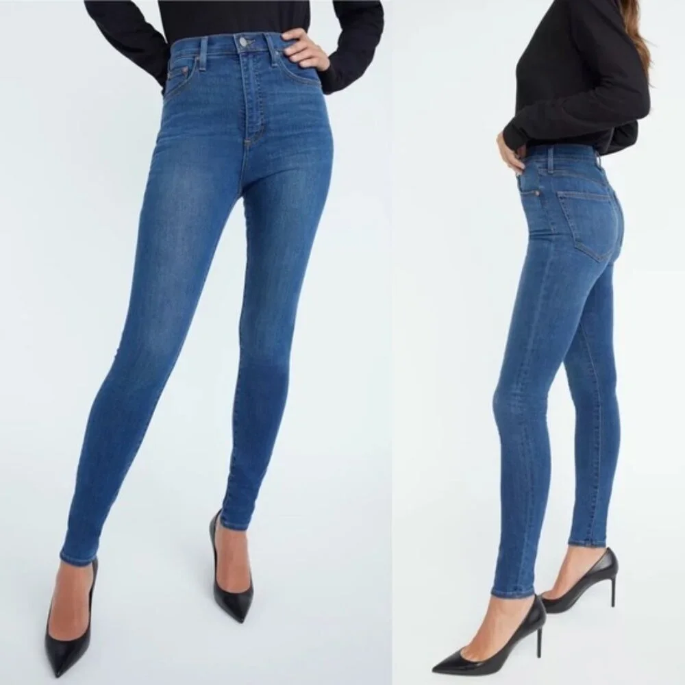Aritzia Denim Forum The Lola High Rise Skinny Jeans Size 27 Lyocell Stretch Blue - Picture 1 of 15